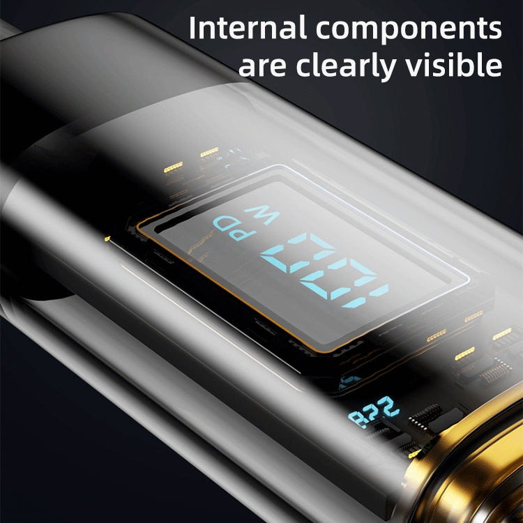 Mutural Li-CC006 1.2m 100W Transparent Digital Display USB-C / Type-C to Type-C Charging Data Cable - USB-C & Type-C Cable by Mutural | Online Shopping UK | buy2fix