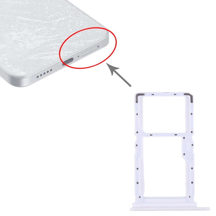 For Xiaomi Redmi Note 13 5G SIM Card Tray + SIM / Micro SD Card Tray (White) - Card Tray by buy2fix | Online Shopping UK | buy2fix