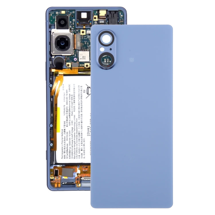 For Sony Xperia 5 V Battery Back Cover with Camera Lens Cover(Blue) - Back Cover by buy2fix | Online Shopping UK | buy2fix