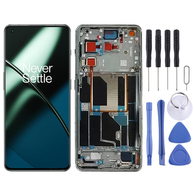 For OnePlus 11 PHB110 CPH2449 CPH2447 Original AMOLED LCD Screen Digitizer Full Assembly with Frame (Gold) - LCD Screen by buy2fix | Online Shopping UK | buy2fix