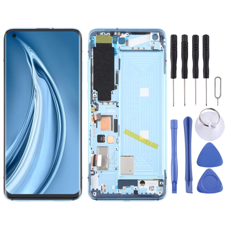 For Xiaomi Mi 10s Original AMOLED LCD Screen Digitizer Full Assembly with Frame (Blue) - LCD Screen by buy2fix | Online Shopping UK | buy2fix