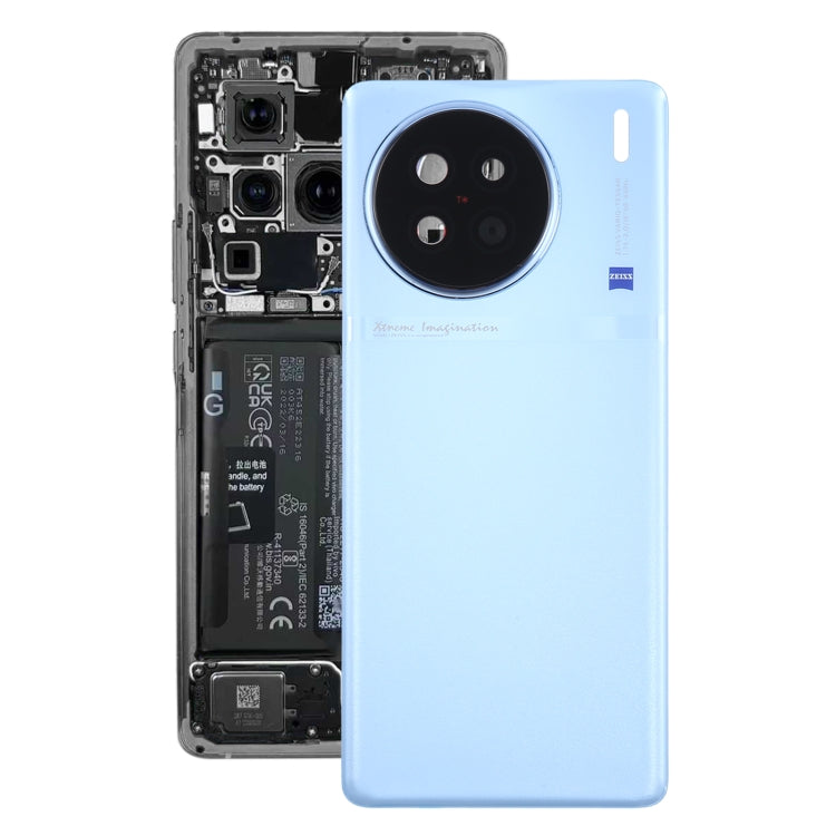 For vivo X90 Battery Back Cover with Camera Lens Cover(Blue) - Back Cover by buy2fix | Online Shopping UK | buy2fix