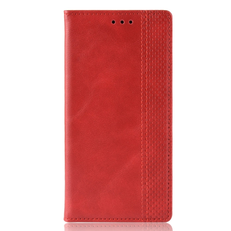 Magnetic Buckle Retro Crazy Horse Texture Horizontal Flip Leather Case for Motorola MOTO One Vision, with Holder & Card Slots & Photo Frame(Red) - Motorola Cases by buy2fix | Online Shopping UK | buy2fix