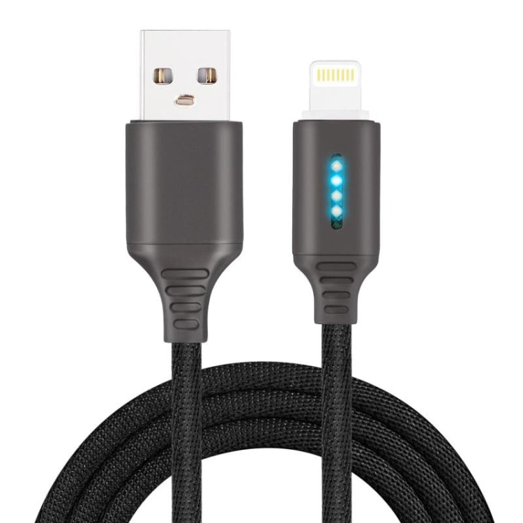 8 Pin Interface Zinc Alloy Marquee Luminous Intelligent Automatic Power off Charging Data Cable(black) - Normal Style Cable by buy2fix | Online Shopping UK | buy2fix