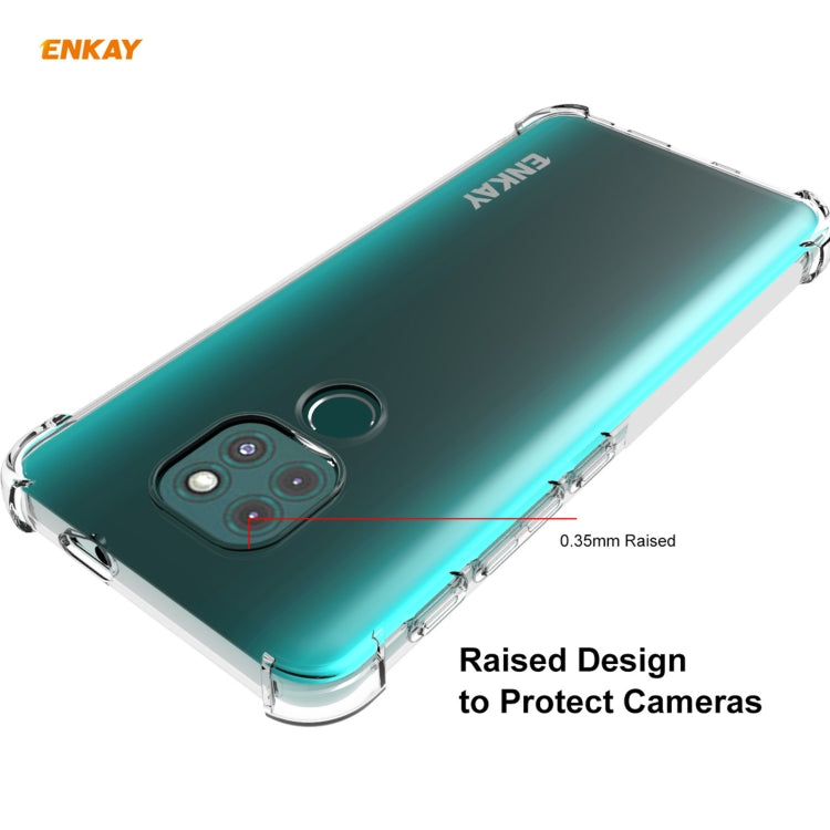 For Motorola Moto G9 / G9 Play Hat-Prince ENKAY Clear TPU Shockproof Case Soft Anti-slip Cover + 0.26mm 9H 2.5D Tempered Glass Protector Film - Motorola Cases by ENKAY | Online Shopping UK | buy2fix