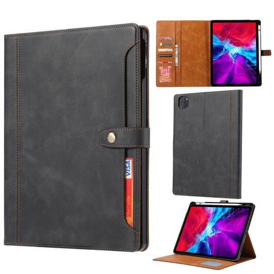 For iPad Air 11 2024 / Air 2022/2020 10.9 Calf Texture Double Fold Clasp Leather Tablet Case(Black) - iPad Air (2022) / (2020) 10.9 Cases by buy2fix | Online Shopping UK | buy2fix