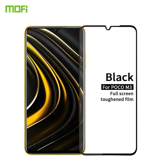 For Xiaomi Poco M3 MOFI 9H 2.5D Full Screen Tempered Glass Film(Black) -  by MOFI | Online Shopping UK | buy2fix