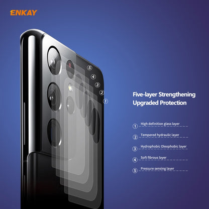 For Samsung Galaxy S21 Ultra ENKAY Hat-Prince 0.2mm 9H 2.15D Round Edge Rear Camera Lens Tempered Glass Film Protector - For Samsung by ENKAY | Online Shopping UK | buy2fix