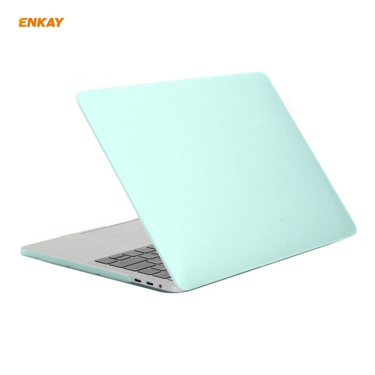 ENKAY 3 in 1 Matte Laptop Protective Case + US Version TPU Keyboard Film + Anti-dust Plugs Set for MacBook Pro 13.3 inch A1706 / A1989 / A2159 (with Touch Bar)(Green) - MacBook Pro Cases by ENKAY | Online Shopping UK | buy2fix