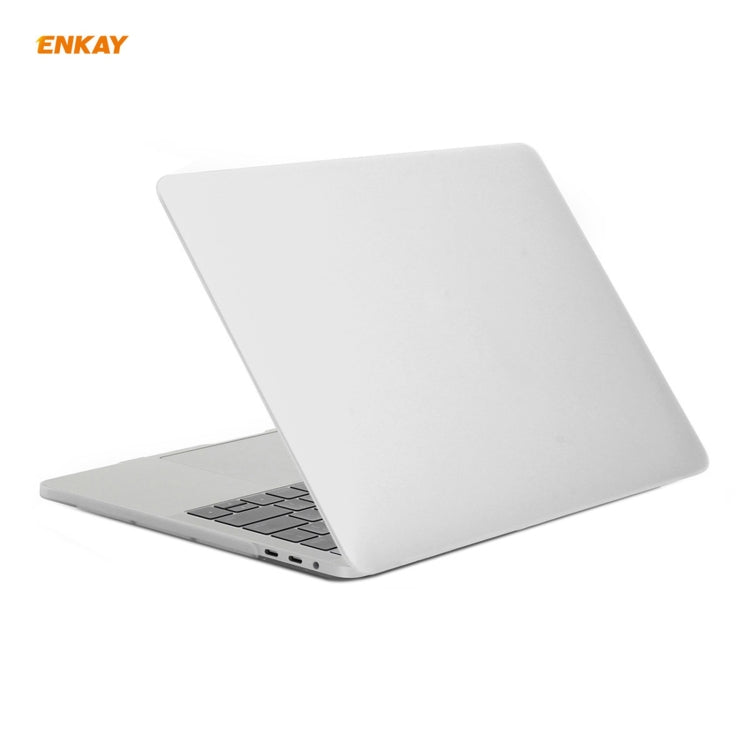 ENKAY 3 in 1 Matte Laptop Protective Case + US Version TPU Keyboard Film + Anti-dust Plugs Set for MacBook Pro 13.3 inch A1706 / A1989 / A2159 (with Touch Bar)(White) - MacBook Pro Cases by ENKAY | Online Shopping UK | buy2fix