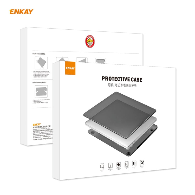 ENKAY 3 in 1 Crystal Laptop Protective Case + EU Version TPU Keyboard Film + Anti-dust Plugs Set for MacBook Pro 13.3 inch A1708 (without Touch Bar)(Black) - MacBook Pro Cases by ENKAY | Online Shopping UK | buy2fix