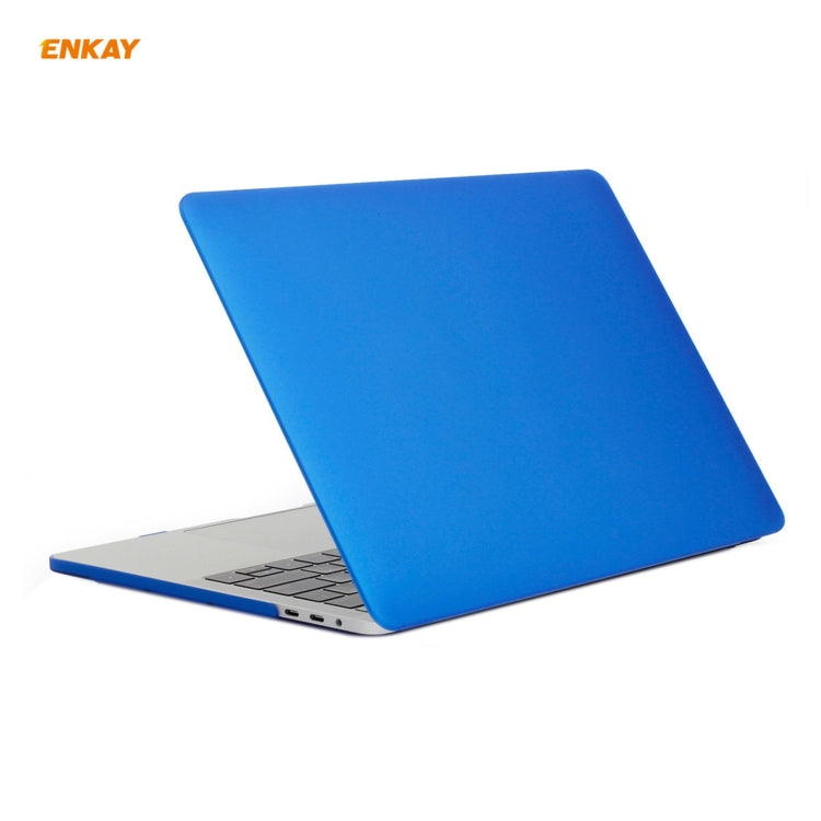 ENKAY 3 in 1 Matte Laptop Protective Case + US Version TPU Keyboard Film + Anti-dust Plugs Set for MacBook Pro 13.3 inch A1708 (without Touch Bar)(Dark Blue) - MacBook Pro Cases by ENKAY | Online Shopping UK | buy2fix