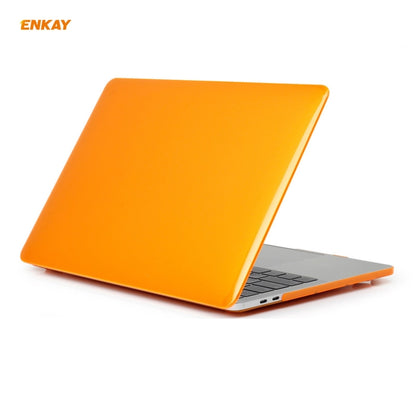 ENKAY 3 in 1 Crystal Laptop Protective Case + US Version TPU Keyboard Film + Anti-dust Plugs Set for MacBook Pro 15.4 inch A1707 & A1990 (with Touch Bar)(Orange) - MacBook Pro Cases by ENKAY | Online Shopping UK | buy2fix