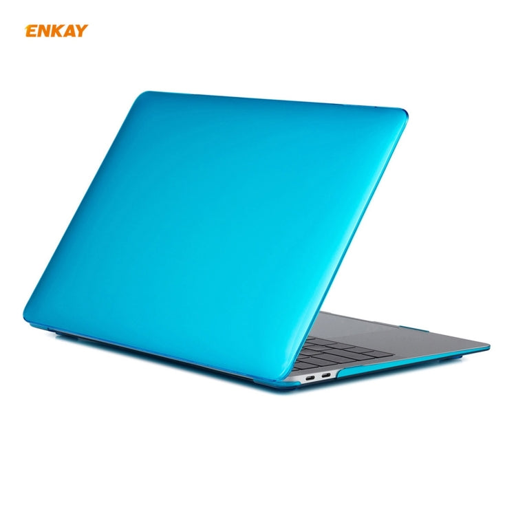 ENKAY 3 in 1 Crystal Laptop Protective Case + US Version TPU Keyboard Film + Anti-dust Plugs Set for MacBook Air 13.3 inch A1932 (2018)(Light Blue) - MacBook Air Cases by WIWU | Online Shopping UK | buy2fix