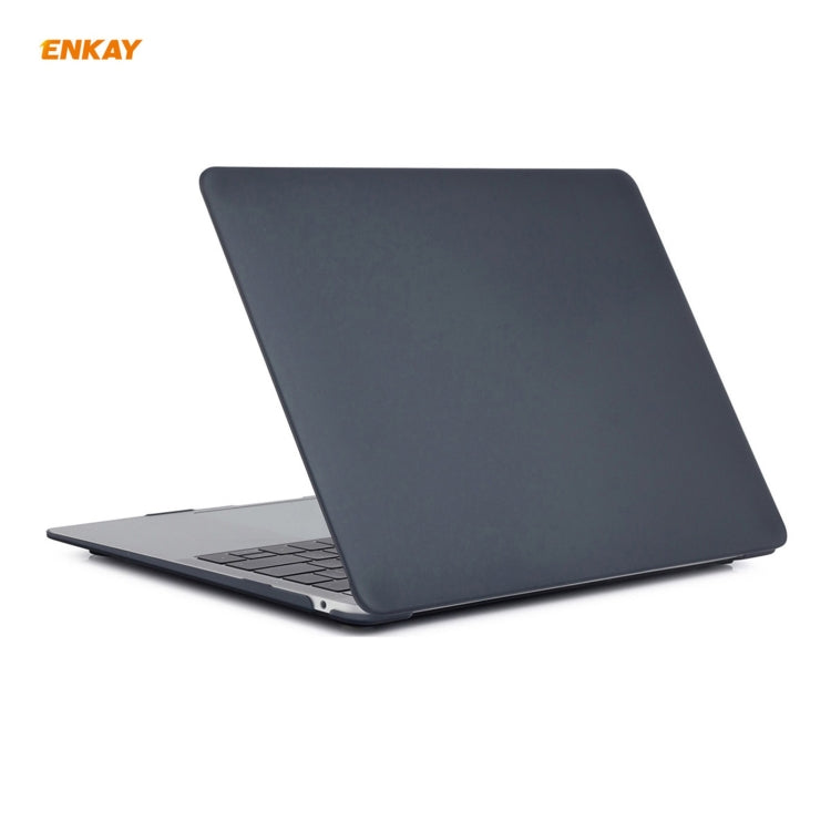 ENKAY 3 in 1 Matte Laptop Protective Case + EU Version TPU Keyboard Film + Anti-dust Plugs Set for MacBook Air 13.3 inch A1932 (2018)(Black) - MacBook Air Cases by ENKAY | Online Shopping UK | buy2fix