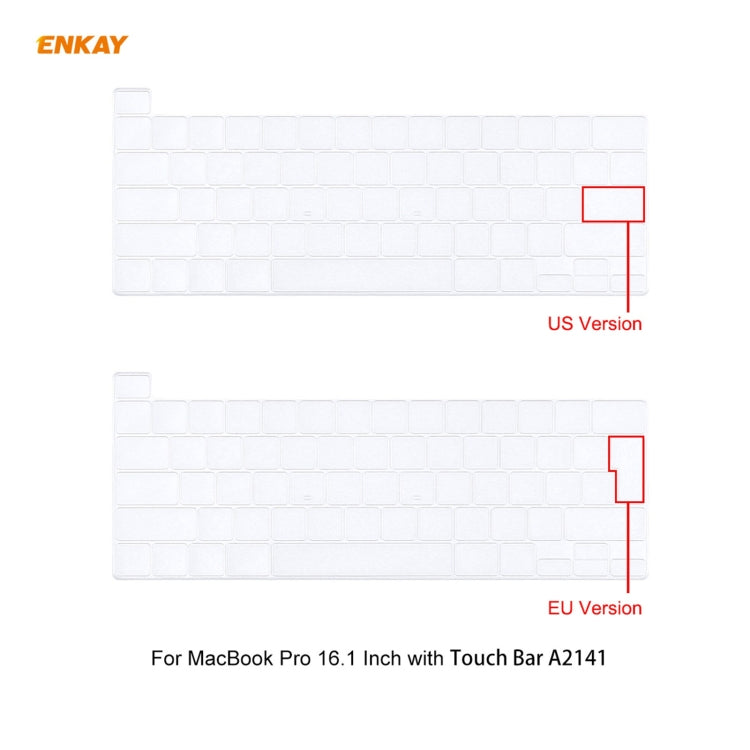 ENKAY 3 in 1 Crystal Laptop Protective Case + US Version TPU Keyboard Film + Anti-dust Plugs Set for MacBook Pro 16 inch A2141 (with Touch Bar)(Transparent) - MacBook Pro Cases by ENKAY | Online Shopping UK | buy2fix