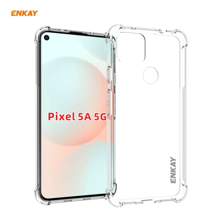 For Google Pixel 5A 5G Hat-Prince ENKAY Clear TPU Shockproof Case Soft Anti-slip Cover - Google Cases by ENKAY | Online Shopping UK | buy2fix