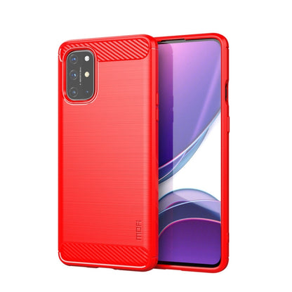 For OnePlus 8T MOFI Gentleness Series Brushed Texture Carbon Fiber Soft TPU Case(Red) - OnePlus Cases by MOFI | Online Shopping UK | buy2fix