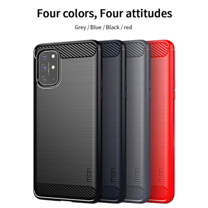 For OnePlus 8T MOFI Gentleness Series Brushed Texture Carbon Fiber Soft TPU Case(Red) - OnePlus Cases by MOFI | Online Shopping UK | buy2fix