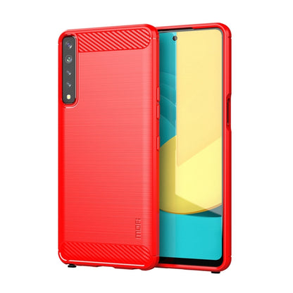 For LG Stylo 7 4G MOFI Gentleness Series Brushed Texture Carbon Fiber Soft TPU Case(Red) - LG by MOFI | Online Shopping UK | buy2fix