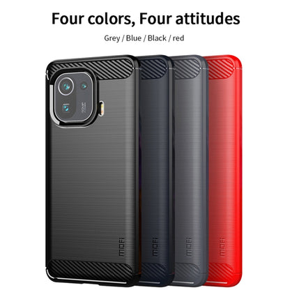 For Xiaomi Mi 11 Pro MOFI Gentleness Series Brushed Texture Carbon Fiber Soft TPU Case(Red) - Xiaomi Cases by MOFI | Online Shopping UK | buy2fix