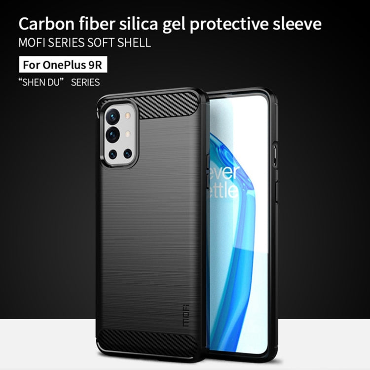 For OnePlus 9R MOFI Gentleness Series Brushed Texture Carbon Fiber Soft TPU Case(Gray) - OnePlus Cases by MOFI | Online Shopping UK | buy2fix