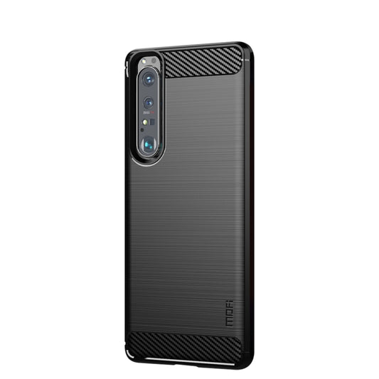For Sony Xperia 1 lll MOFI Gentleness Series Brushed Texture Carbon Fiber Soft TPU Case(Black) - Sony Cases by MOFI | Online Shopping UK | buy2fix