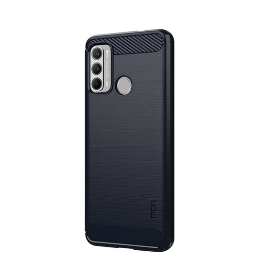 For Motorola G60 / G40 Fusion MOFI Gentleness Series Brushed Texture Carbon Fiber Soft TPU Case(Blue) - Motorola Cases by MOFI | Online Shopping UK | buy2fix