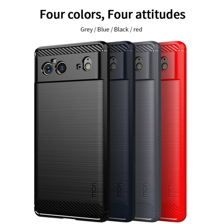 For Google Pixel 6 MOFI Gentleness Series Brushed Texture Carbon Fiber Soft TPU Case(Red) - Google Cases by MOFI | Online Shopping UK | buy2fix