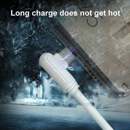 ENKAY Hat-Prince ENK-CB109 5A USB to USB-C / Type-C 90 Degree Elbow Silicone Data Sync Fast Charging Cable, Cable Length:1m(White) - USB-C & Type-C Cable by ENKAY | Online Shopping UK | buy2fix