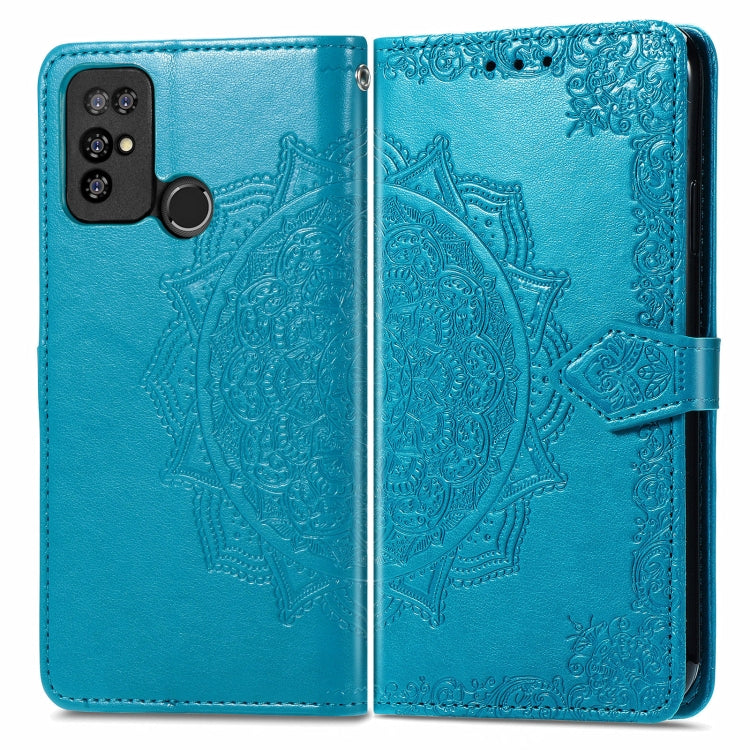 For Doogee X96 Pro Mandala Flower Embossed Horizontal Flip Leather Case with Holder & Three Card Slots & Wallet & Lanyard(Blue) - More Brand by buy2fix | Online Shopping UK | buy2fix