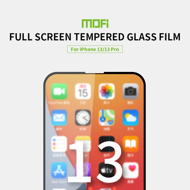 For iPhone 13 / 13 Pro MOFI 9H 2.5D Full Screen Tempered Glass Film(Black) - iPhone 13 Tempered Glass by MOFI | Online Shopping UK | buy2fix