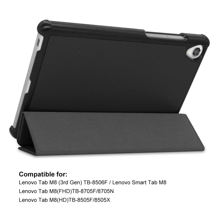 For Lenovo Tab M8 1/2/3 ENKAY Custer Texture Horizontal Flip PU+PC Leather Case with Three-folding Holder(Dark Green) - Lenovo by ENKAY | Online Shopping UK | buy2fix