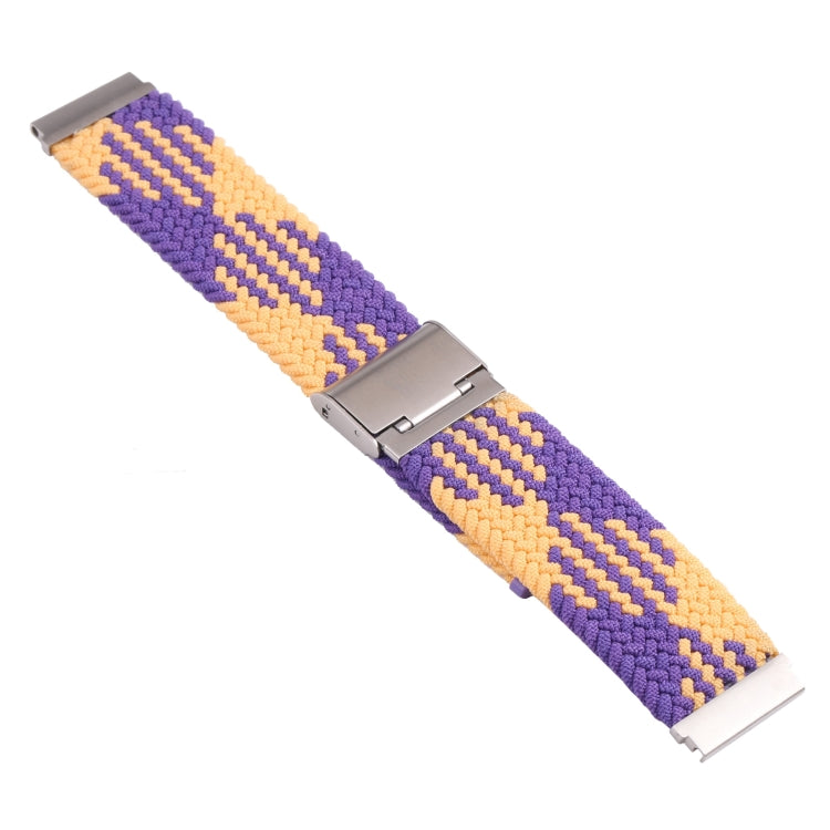 For Samsung Galaxy Watch 4 / Watch 5 20mm Nylon Braided Metal Buckle Watch Band(Purple Gold) - Watch Bands by buy2fix | Online Shopping UK | buy2fix