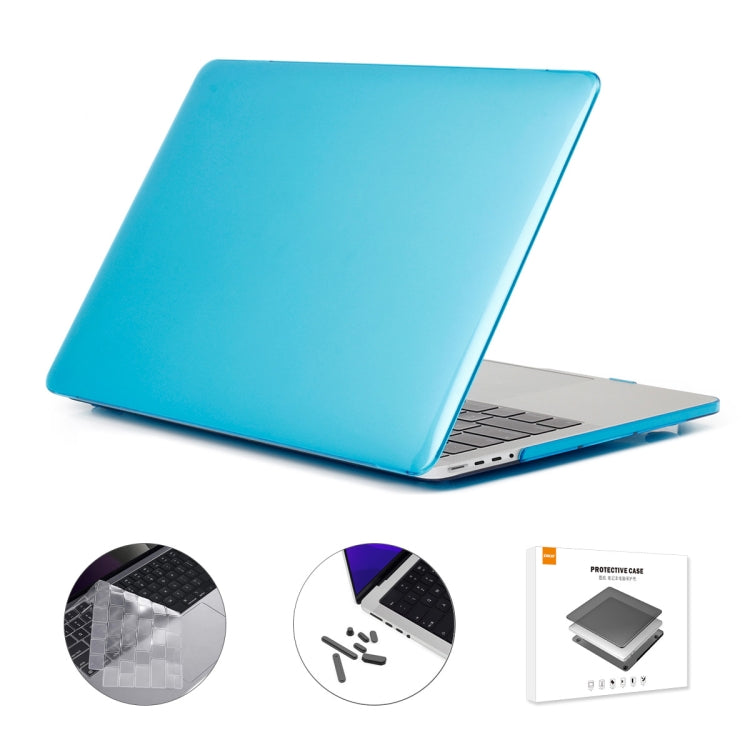 ENKAY Hat-Prince 3 in 1 Crystal Laptop Protective Case + TPU Keyboard Film + Anti-dust Plugs Set for MacBook Pro 16.2 inch A2485 2021/A2880 2023, Version:EU Version(Light Blue) - MacBook Pro Cases by ENKAY | Online Shopping UK | buy2fix