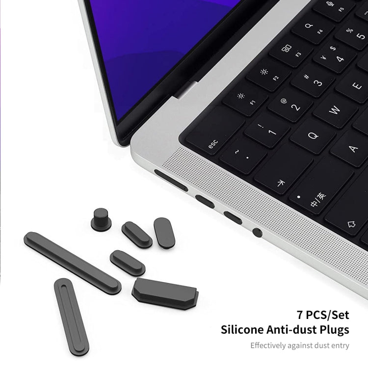 ENKAY Hat-Prince 3 in 1 Crystal Laptop Protective Case + TPU Keyboard Film + Anti-dust Plugs Set for MacBook Pro 16.2 inch A2485 2021/A2880 2023, Version:EU Version(Black) - MacBook Pro Cases by ENKAY | Online Shopping UK | buy2fix