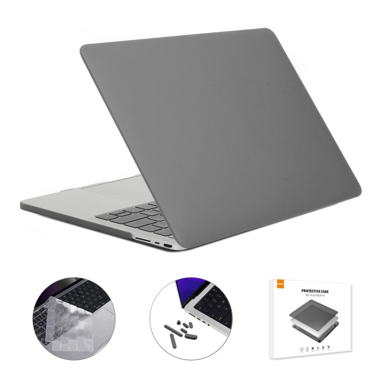 ENKAY Hat-Prince 3 in 1 Matte Laptop Protective Case + TPU Keyboard Film + Anti-dust Plugs Set for MacBook Pro 16.2 inch A2485 2021/A2880 2023, Version:US Version(Grey) - MacBook Pro Cases by ENKAY | Online Shopping UK | buy2fix