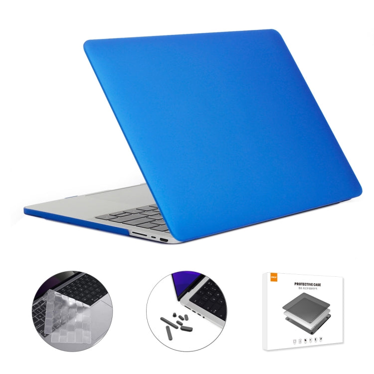 ENKAY Hat-Prince 3 in 1 Matte Laptop Protective Case + TPU Keyboard Film + Anti-dust Plugs Set for MacBook Pro 16.2 inch A2485 2021/A2880 2023, Version:EU Version(Dark Blue) - MacBook Pro Cases by ENKAY | Online Shopping UK | buy2fix