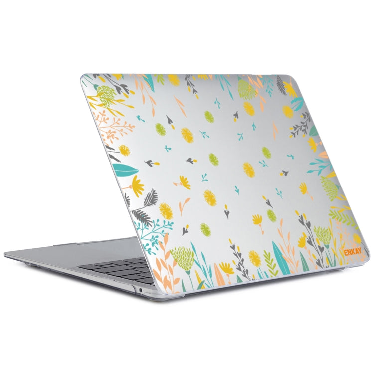 ENKAY Flower Series Pattern Laotop Protective Crystal Case For MacBook Air 13.3 inch A1932 / A2179 / A2337(Dandelion) - MacBook Air Cases by ENKAY | Online Shopping UK | buy2fix