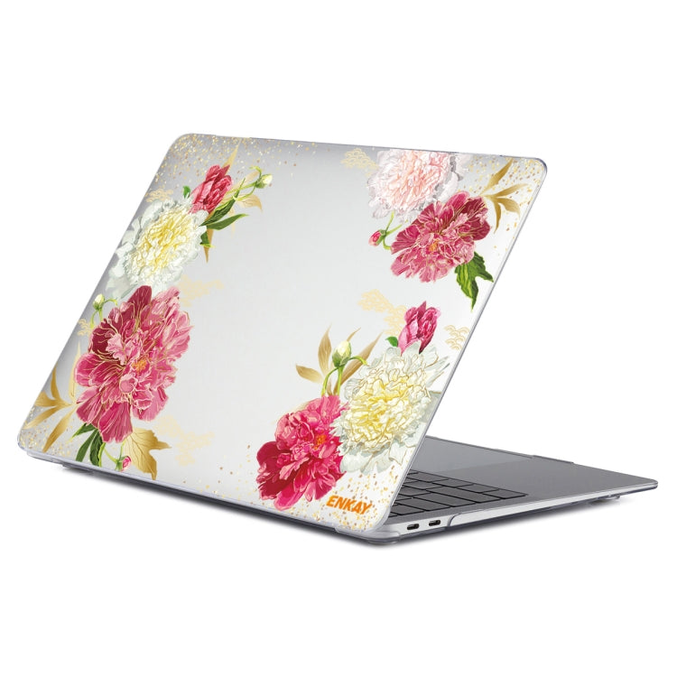 ENKAY Flower Series Pattern Laotop Protective Crystal Case For MacBook Pro 15.4 inch A1707 / A1990(Paeonia) - MacBook Pro Cases by ENKAY | Online Shopping UK | buy2fix