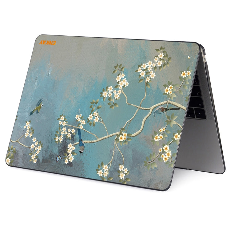 ENKAY Vintage Pattern Series Laotop Protective Crystal Case For MacBook Pro 14.2 inch A2442 (2021)(Magnolia) - MacBook Pro Cases by ENKAY | Online Shopping UK | buy2fix