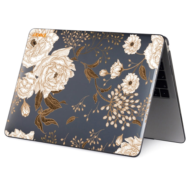 ENKAY Vintage Pattern Series Laotop Protective Crystal Case For MacBook Pro 16 inch A2141(Golden Peony) - MacBook Pro Cases by ENKAY | Online Shopping UK | buy2fix