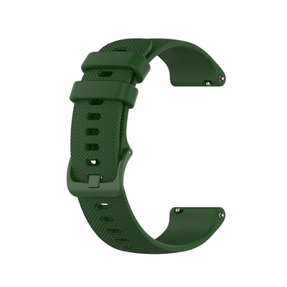 For Samsung Galaxy Watch 42mm 20mm Checkered Silicone Watch Band(Amy green) - Watch Bands by buy2fix | Online Shopping UK | buy2fix