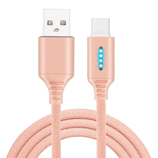 USB-C / Type-C Interface Zinc Alloy Marquee Luminous Intelligent Automatic Power off Charging Data Cable(rose gold) - USB-C & Type-C Cable by buy2fix | Online Shopping UK | buy2fix