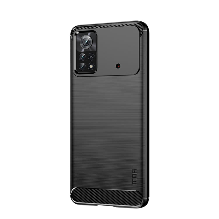 For Xiaomi Poco X4 Pro 5G MOFI Gentleness Brushed Carbon Fiber Soft TPU Case(Black) - Xiaomi Cases by MOFI | Online Shopping UK | buy2fix