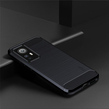 For Xiaomi 12 / 12X MOFI Gentleness Brushed Carbon Fiber Soft TPU Case(Blue) - Xiaomi Cases by MOFI | Online Shopping UK | buy2fix