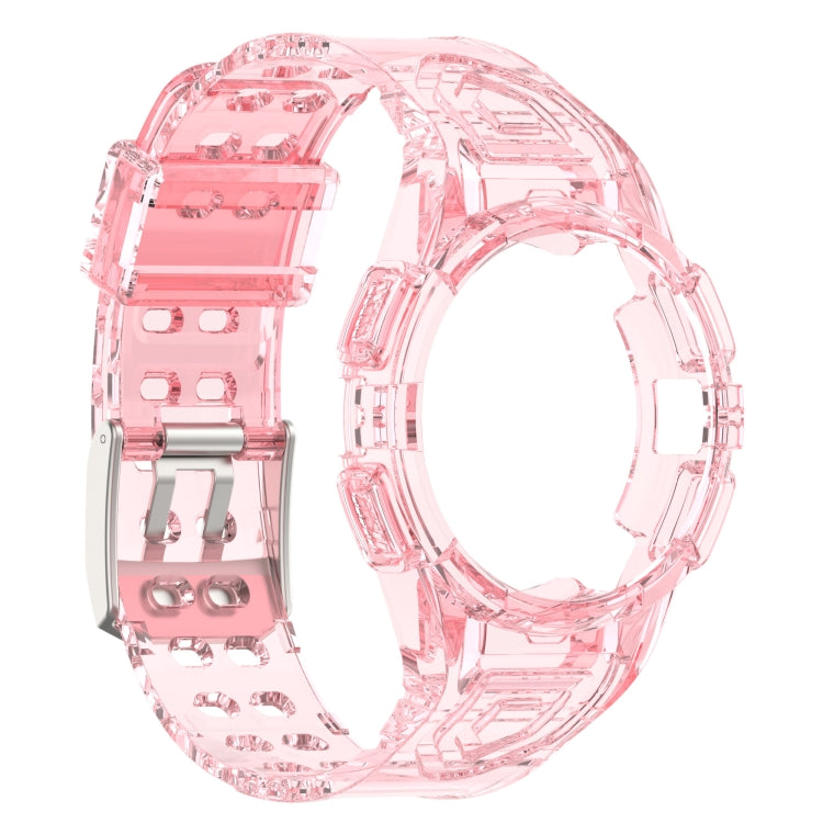 For Samsung Galaxy Watch 40MM Silicone Integrated Watch Band(Transparent Pink) - Watch Bands by buy2fix | Online Shopping UK | buy2fix