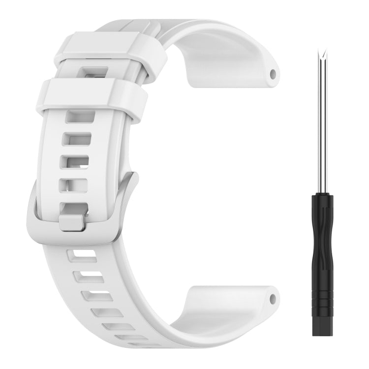 For Garmin Fenix 6 Pro GPS 22mm Solid Color Silicone Watch Band(White) - Watch Bands by buy2fix | Online Shopping UK | buy2fix