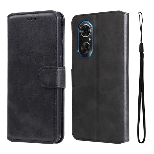 For Honor 50 SE / Huawei Nova 9 SE JUNSUNMAY Calf Texture Leather Phone Case(Black) - Honor Cases by JUNSUNMAY | Online Shopping UK | buy2fix