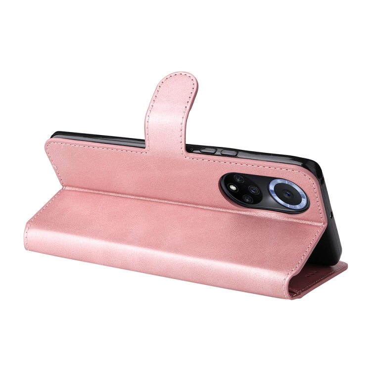 For Honor 50 5G / Huawei Nova 9 JUNSUNMAY Calf Texture Leather Phone Case(Pink) - Honor Cases by JUNSUNMAY | Online Shopping UK | buy2fix